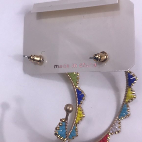 Beaded hoop earrings, NWT - Picture 4 of 5